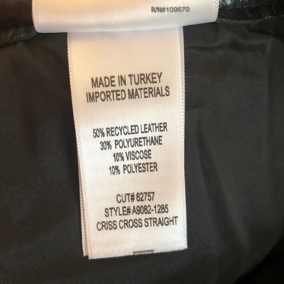 Agolde Leather Blend Criss Cross Straight Women's Black Pants size 27 - Picture 9 of 9